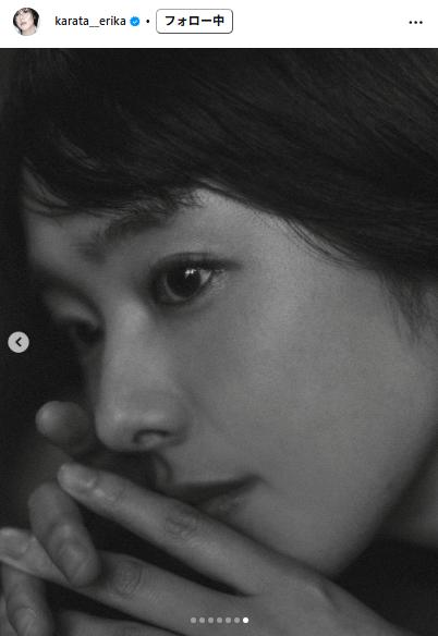 唐田えりかが幻想的なモノクロームの写真を公開（唐田えりかのインスタグラムから）