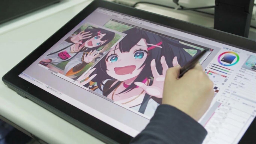 フーモアはグッズ制作のベースとなるイラストを描く