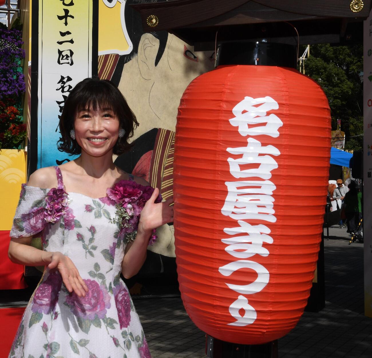 名古屋まつりに参加した水森かおり（撮影・松本久）