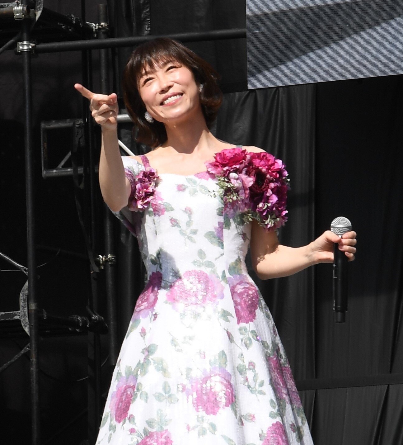 名古屋まつりに参加した水森かおり（撮影・松本久）