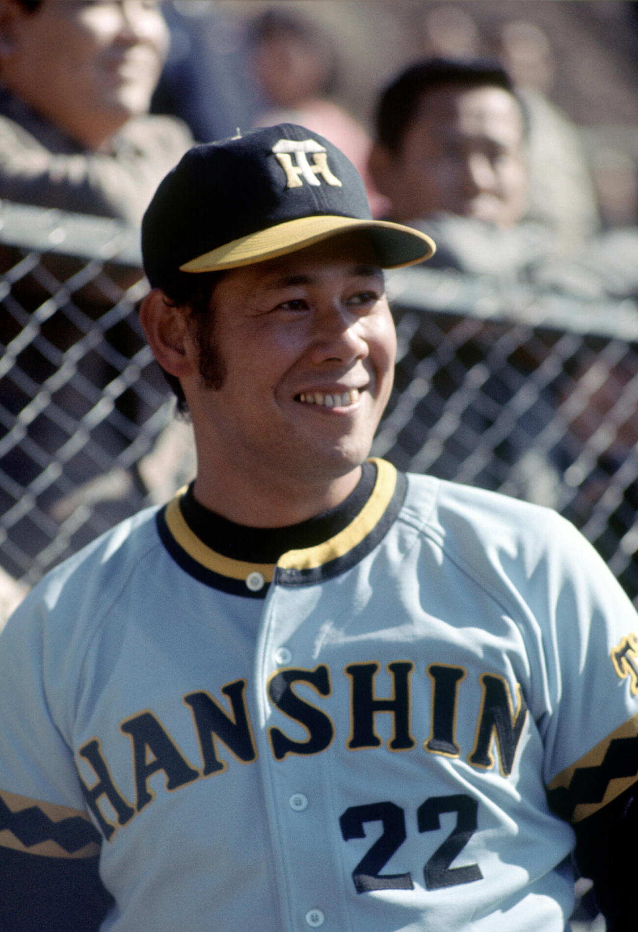 阪神安芸キャンプ　笑顔を見せる田淵幸一（1977年撮影）