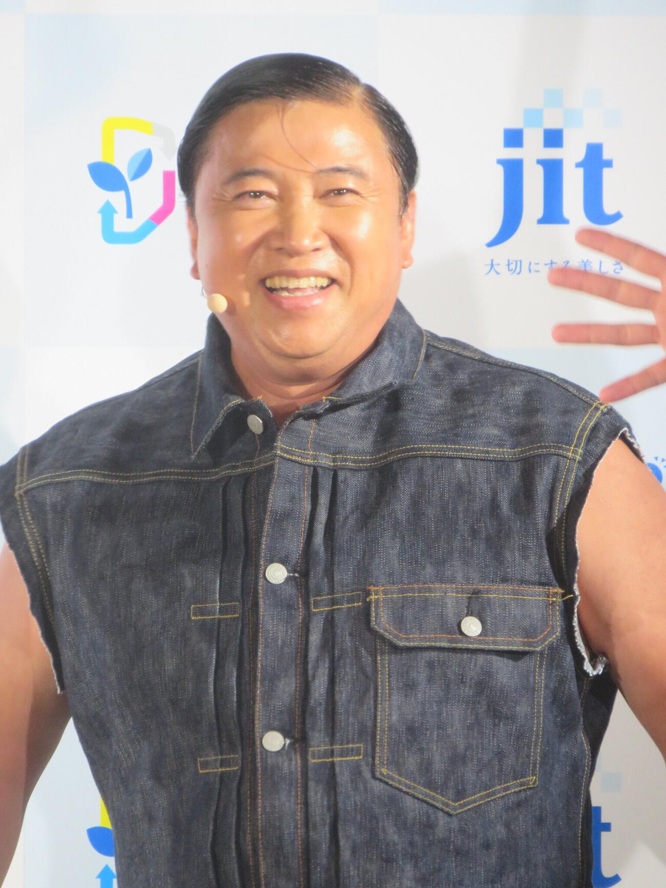 「インクもリサイクルしようプロジェクト」発表会に出席したスギちゃん（撮影・川田和博）