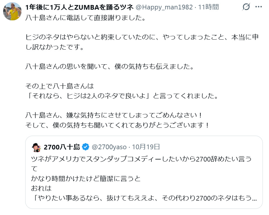 ツネのXから