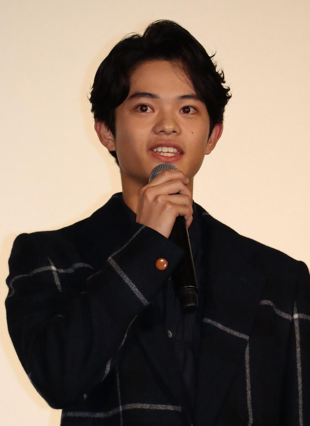 映画「3ミリの恋」完成披露上映会に出席した黒川想矢