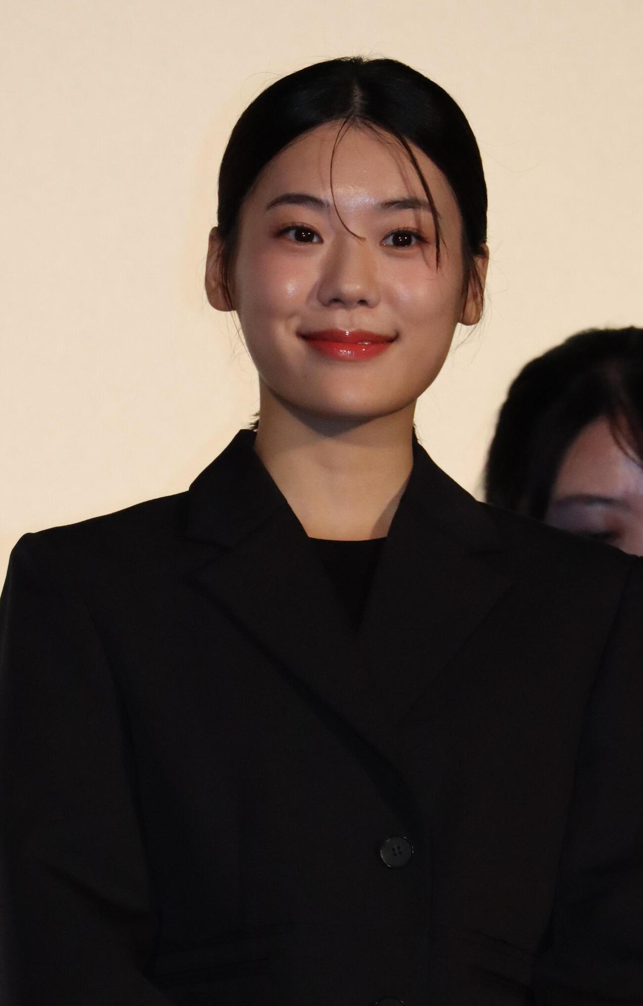 映画「3ミリの恋」完成披露上映会に出席したキム・ジアン