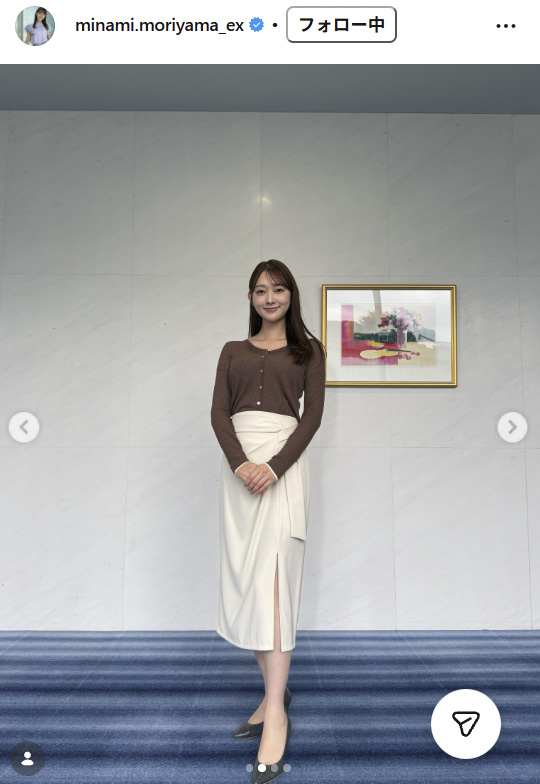 森山みなみアナのインスタグラムから