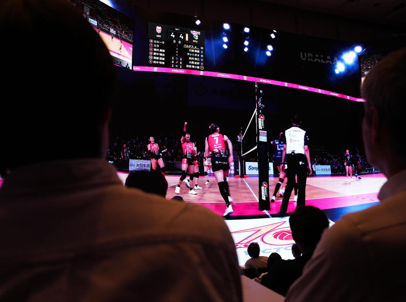 SVリーグ協力の下、臨場感あふれるライブビューイング観戦体験会行われた（撮影・たえ見朱実）