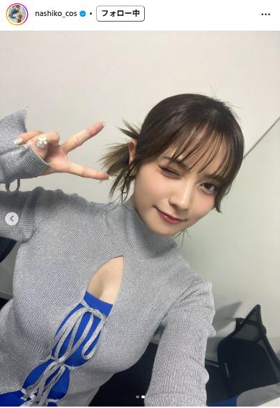 ウインクする桃月なしこ（桃月なしこのインスタグラムから）
