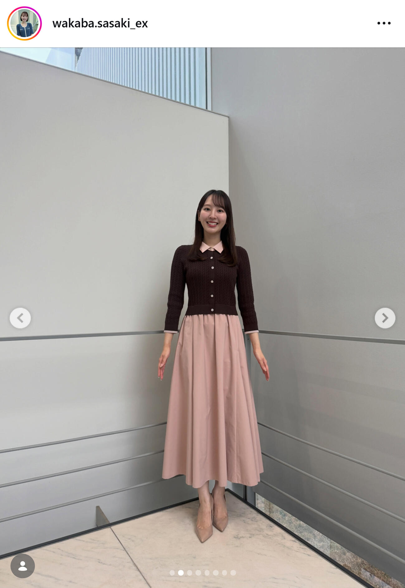 テレ朝佐々木若葉アナのインスタグラムから