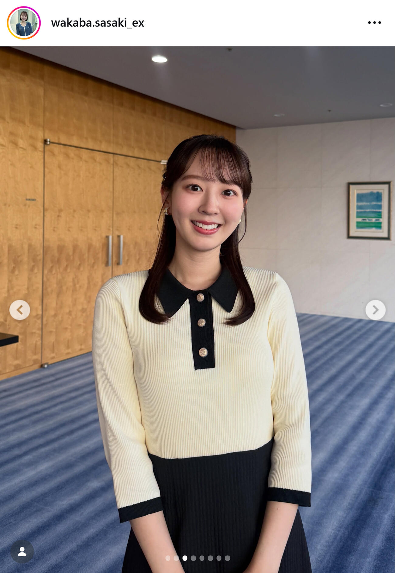 テレ朝佐々木若葉アナのインスタグラムから
