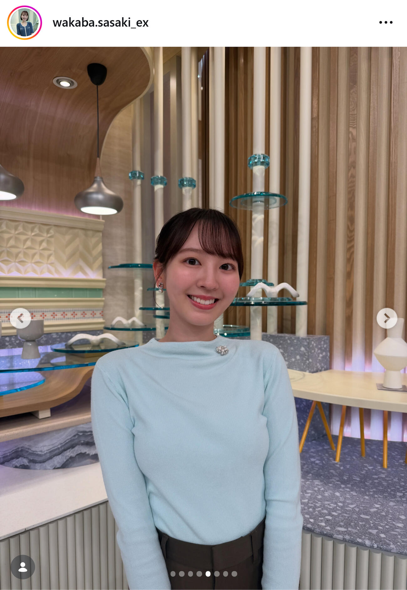 テレ朝佐々木若葉アナのインスタグラムから