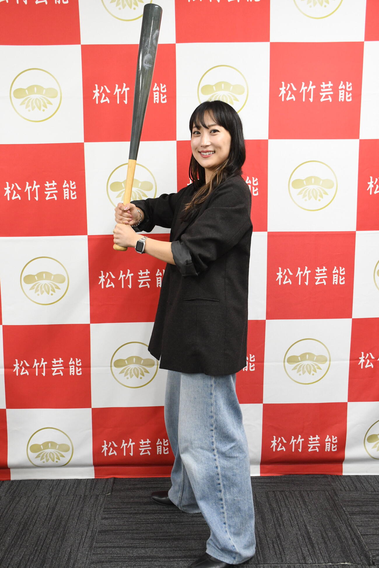 社会人野球愛をあふれさせた清水綾音（撮影・阪口孝志）