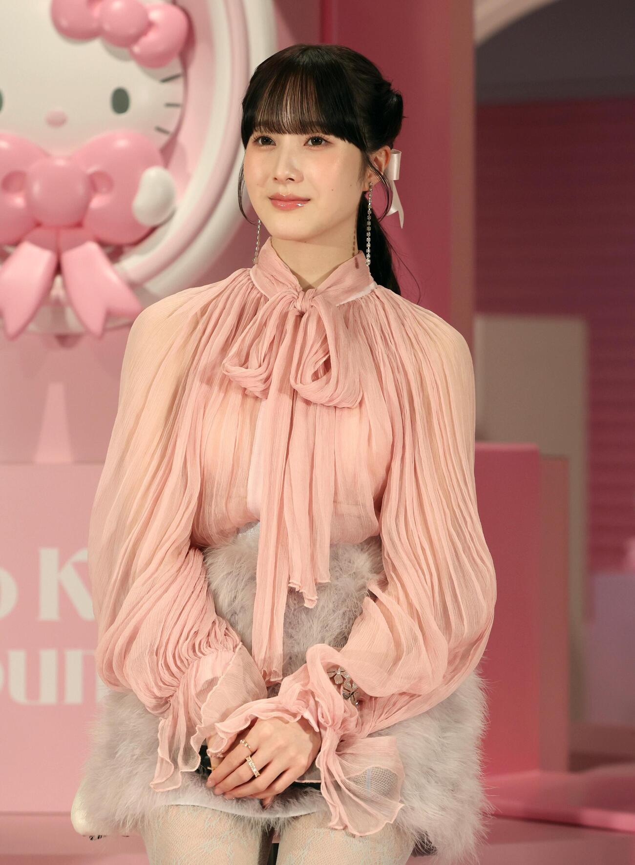 「Hello Kitty's Loung」プレス発表会に登場の本田紗来（撮影・黒川智章）