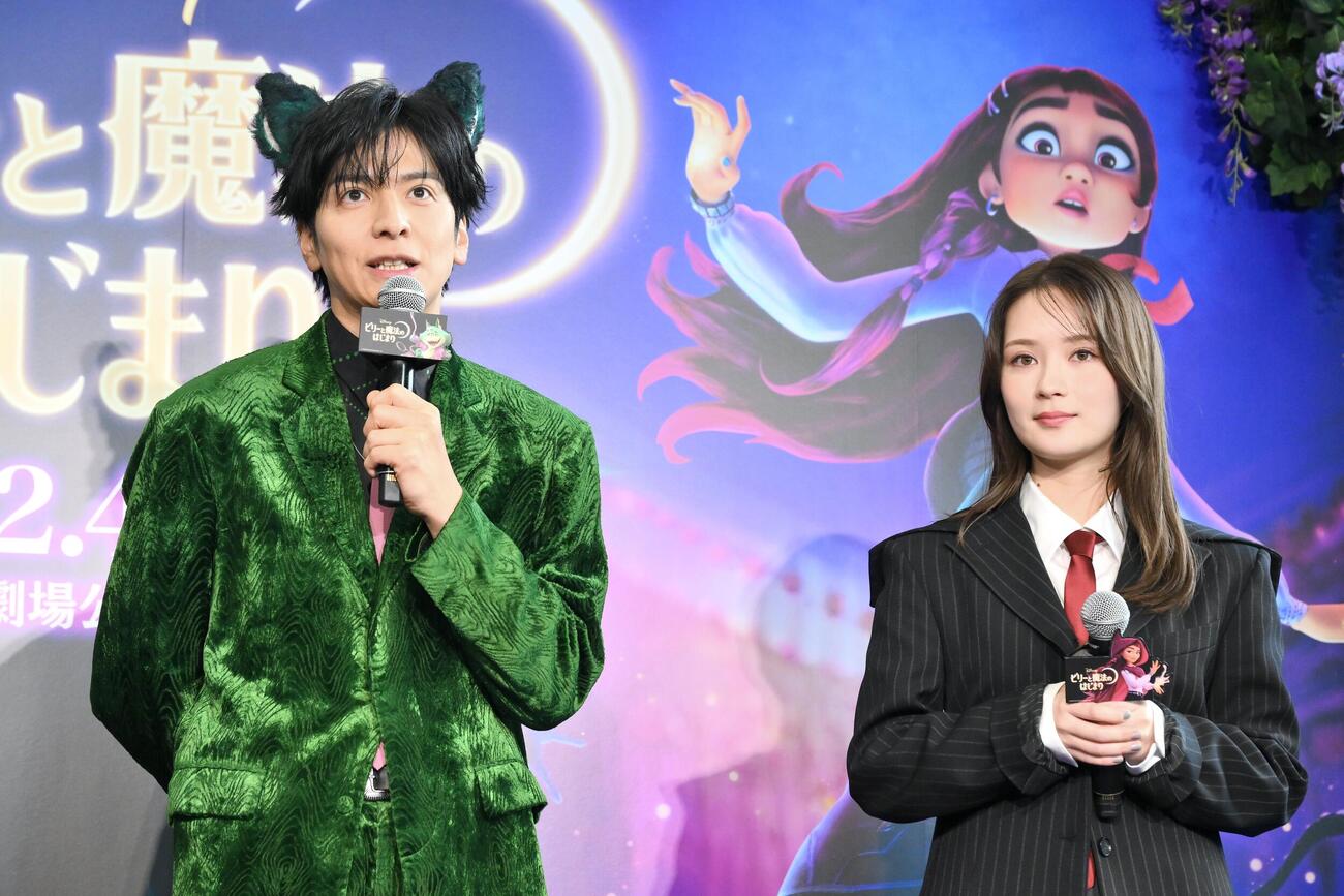 トークする生田斗真（左）と畑芽育（撮影・滝沢徹郎）