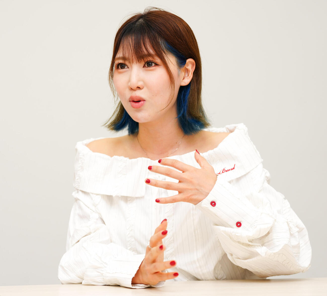 インタビューに応じたおかゆ（撮影・鈴木みどり）