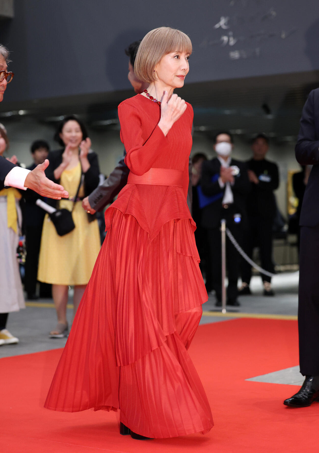 キネコ国際映画祭オープニングセレモニーに臨む戸田恵子（撮影・鈴木正人）