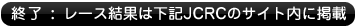 終了：レース結果は下記JCRCのサイト内に掲載