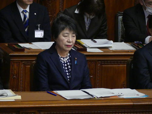 衆院本会議に出席する上川陽子外相（2024年2月1日）