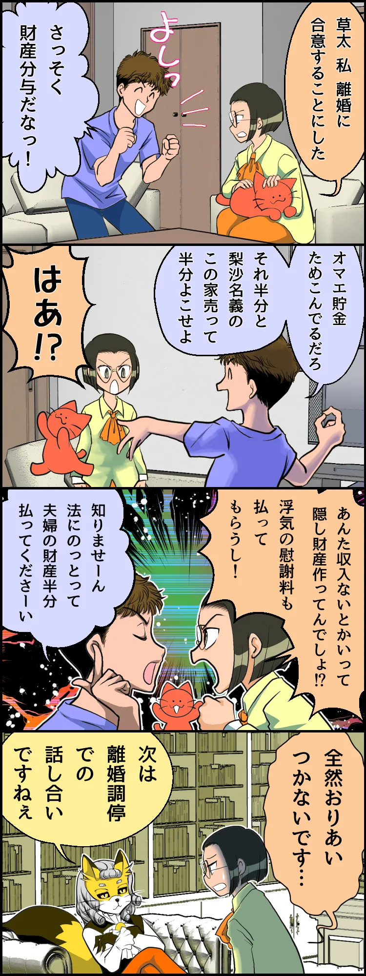話し合いは平行線。離婚調停へ （c）赤ネコ