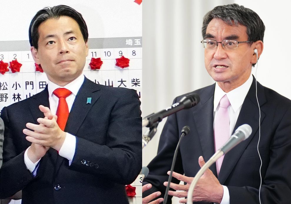 福田達夫氏（左）と河野太郎氏
