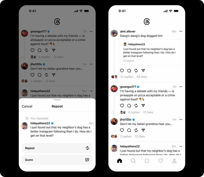 短文投稿SNSであるスレッズはツイッターと似ている（写真：メタ）
