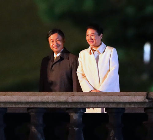 国民祭典で退出される天皇皇后両陛下（2019年11月9日撮影）
