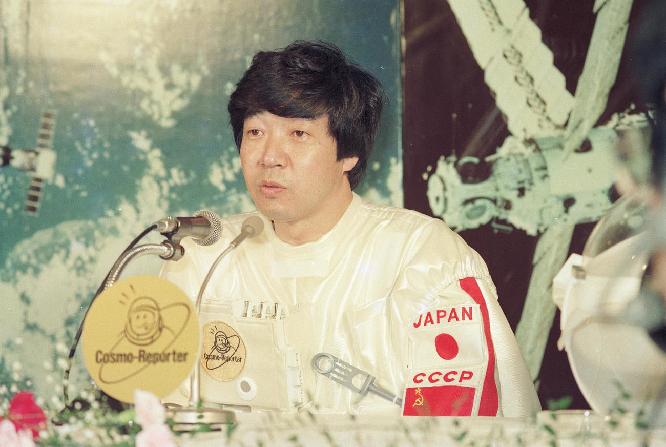 世界初のジャーナリスト宇宙飛行士の最終候補者に決まったTBS秋山豊寛氏（1989年9月18日撮影）