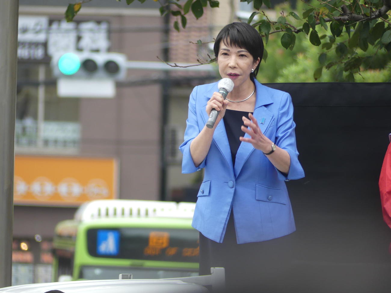 衆院選で自民党に復党した無所属候補の応援に入った高市早苗・前経済安保相（撮影・中山知子）