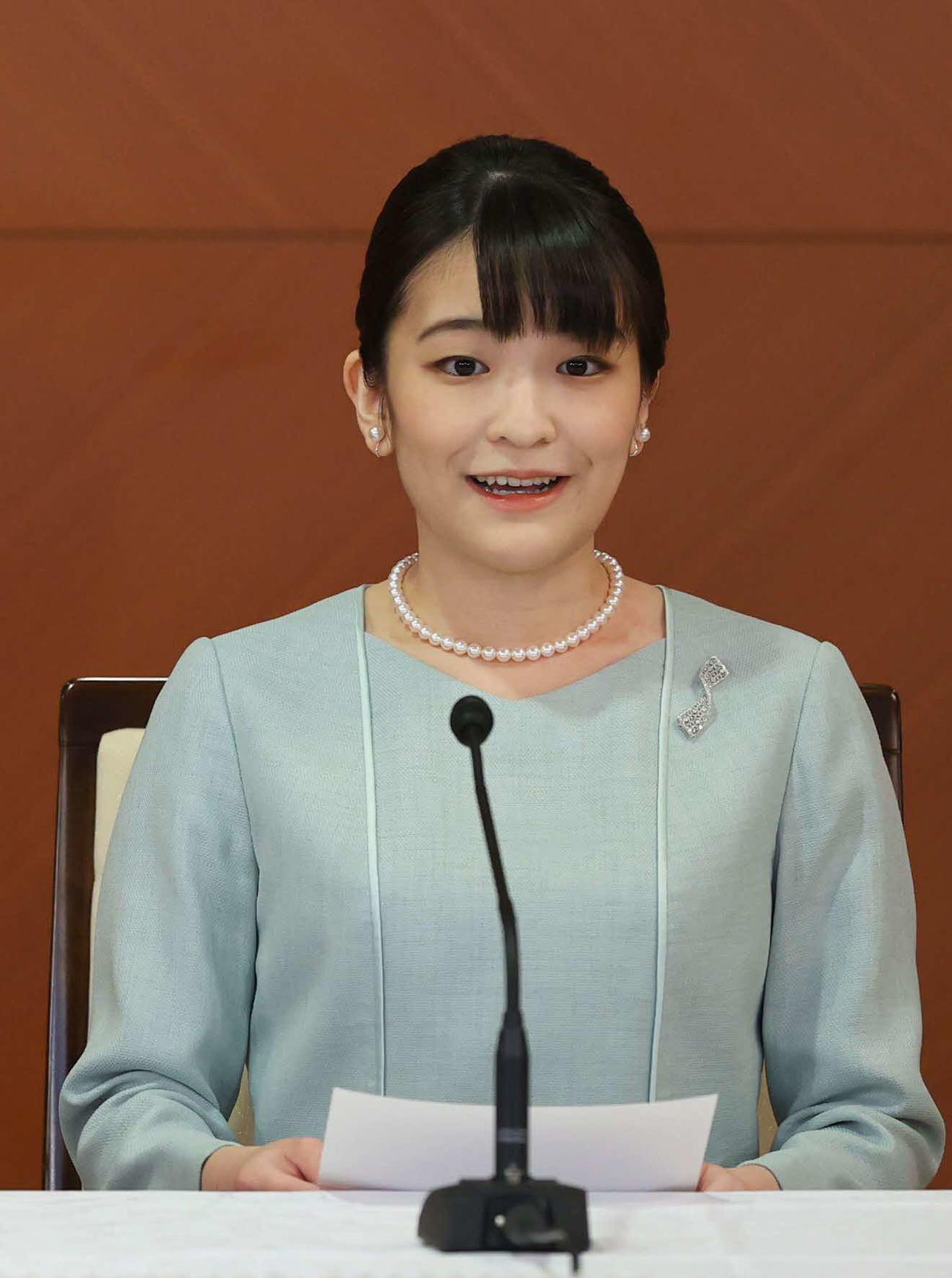 記者会見に臨まれる秋篠宮ご夫妻の長女、眞子さま（2021年10月撮影）