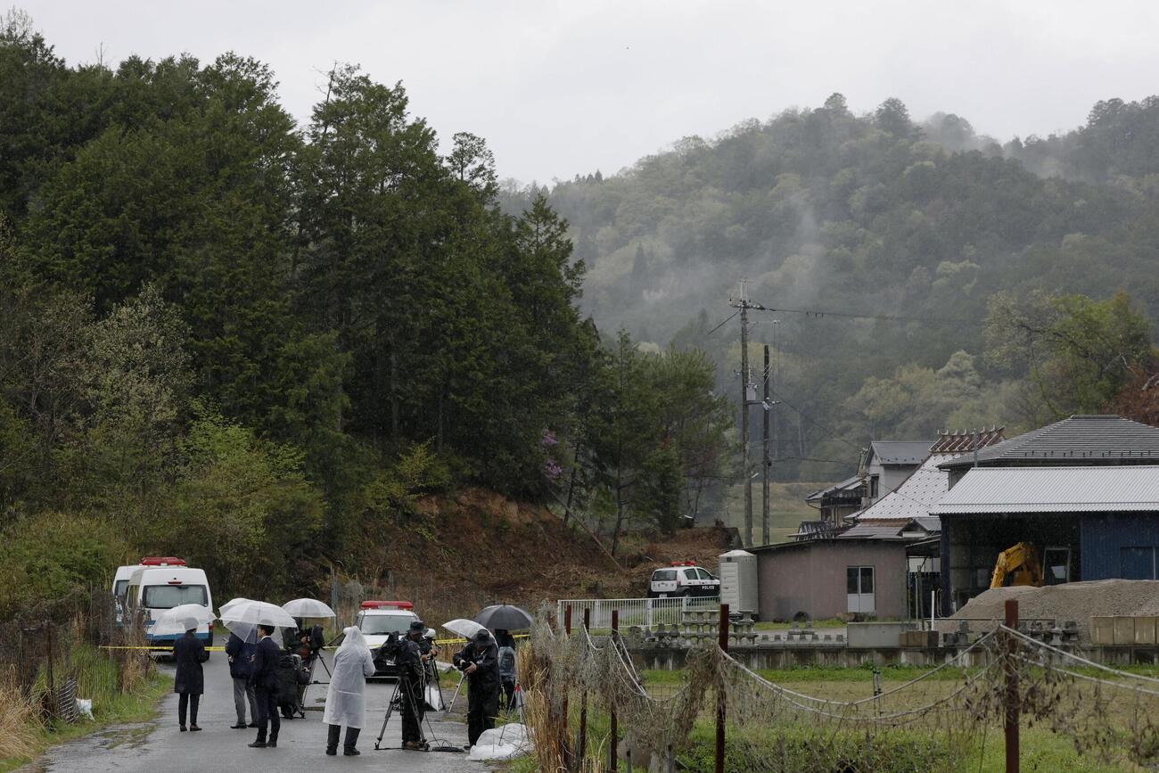 安達結希さんの遺体が発見された現場付近（共同）