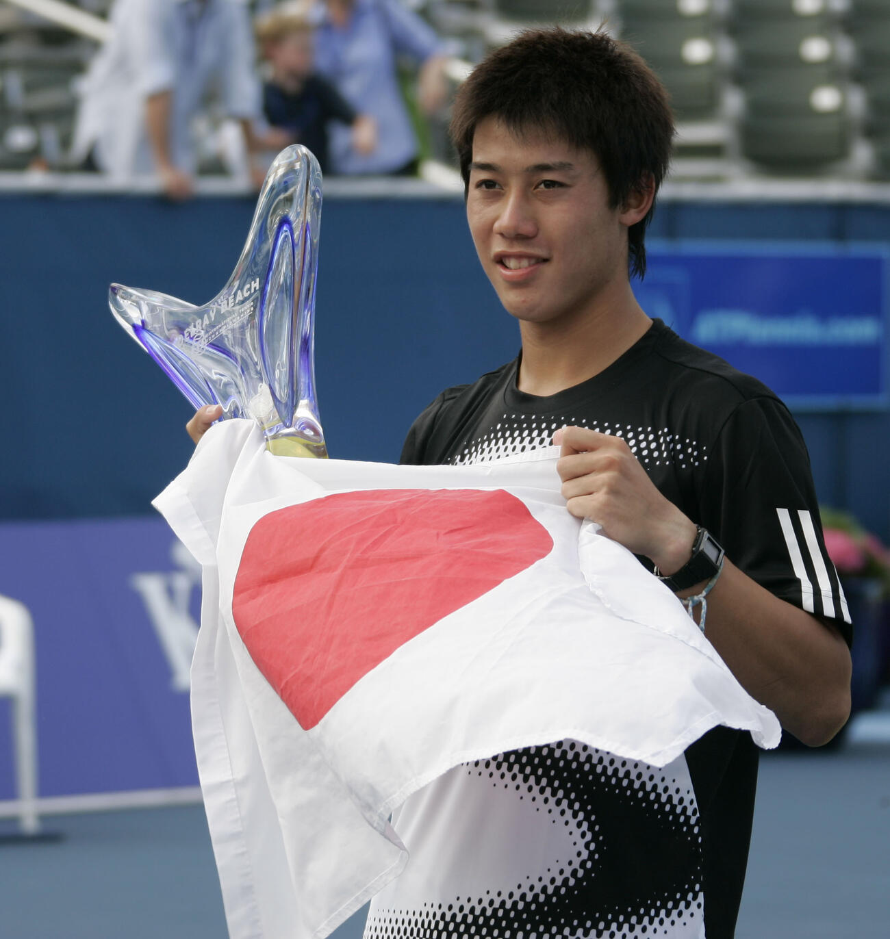 2008年2月、デルレービーチ国際選手権でツアー初優勝の錦織圭（AP＝共同）