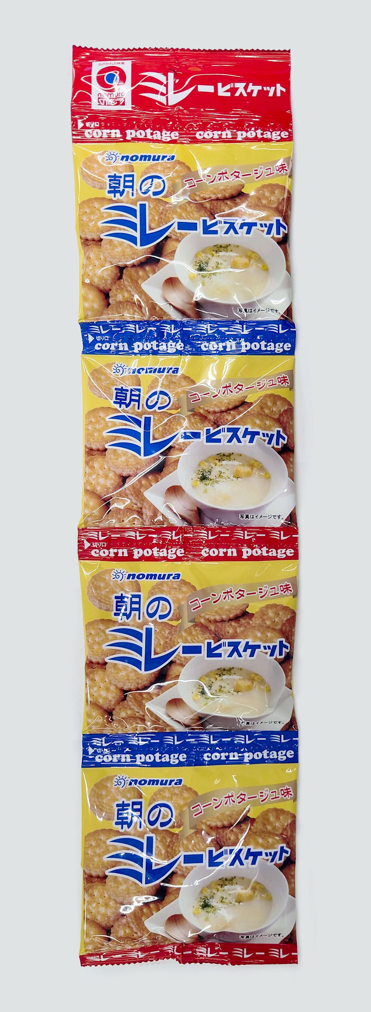 6月1日から生産を停止する「4連ミレービスケット」（共同）
