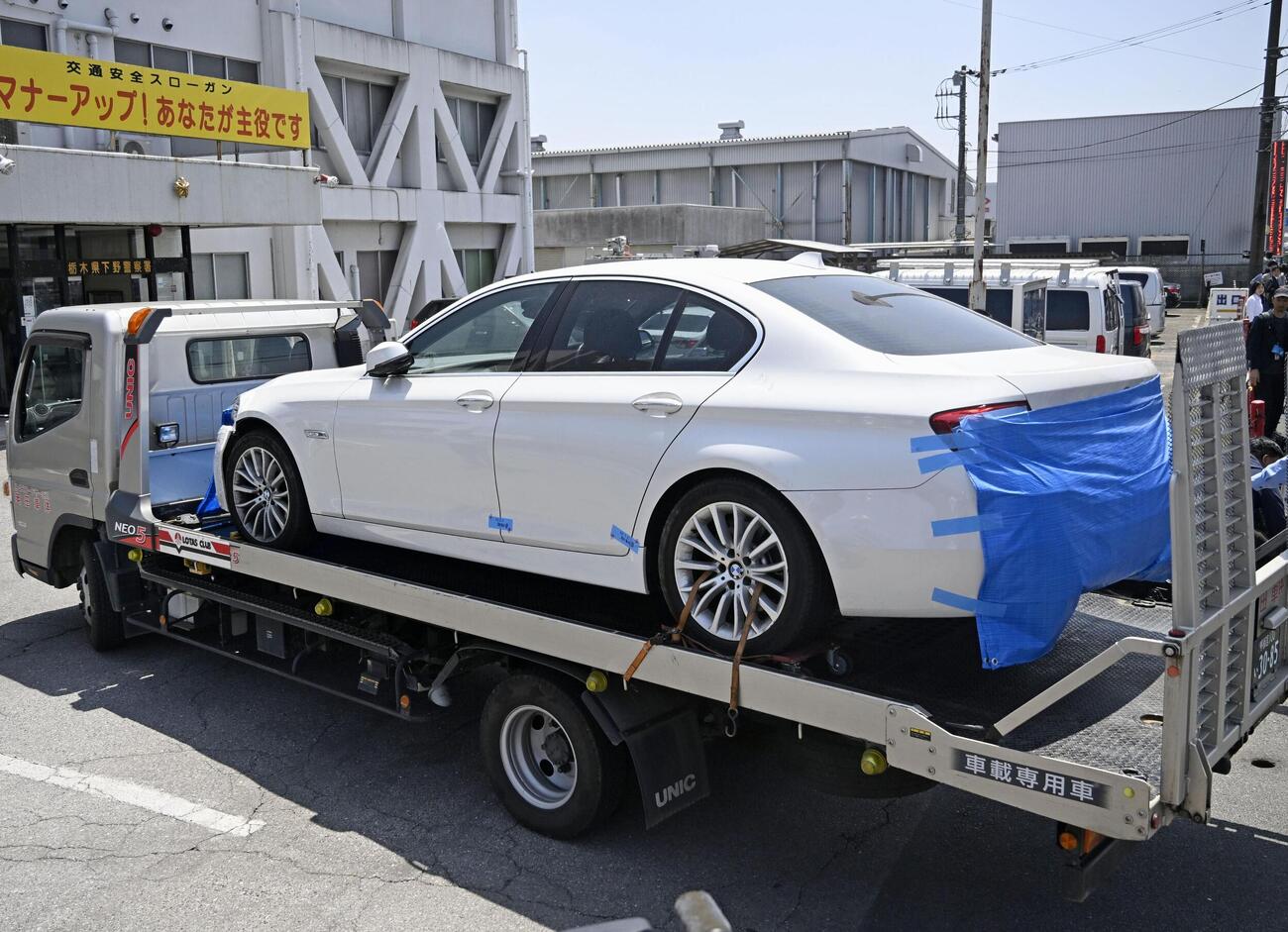 栃木県上三川町の強盗殺人事件で、犯行に使われたとみられる車（共同）