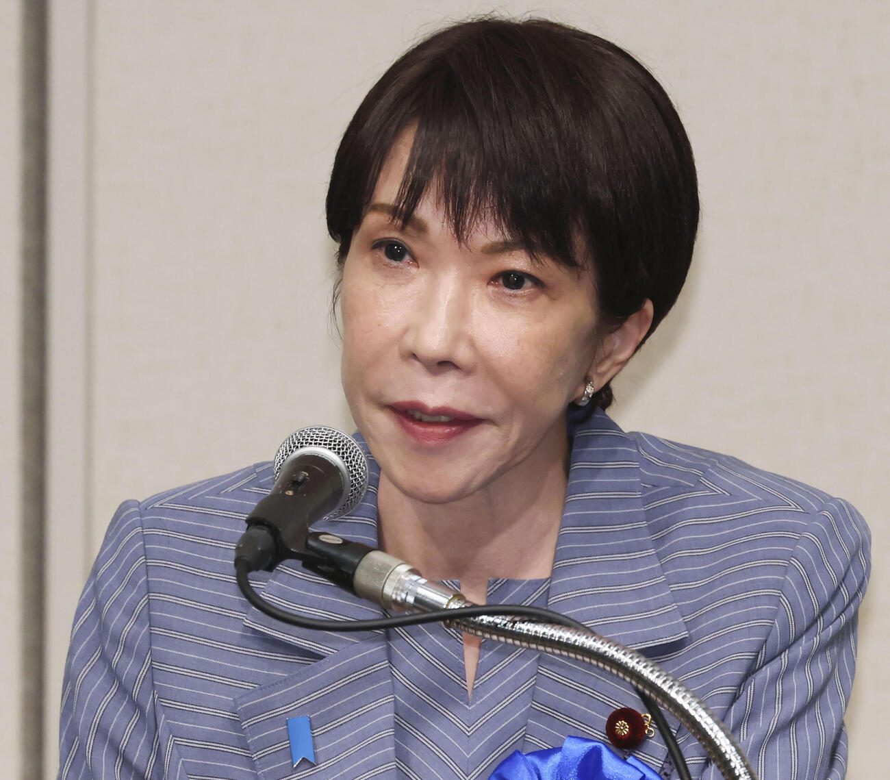 北朝鮮による拉致被害者の帰国を求める「国民大集会」で、あいさつする高市首相＝30日午後、東京都千代田区（共同）