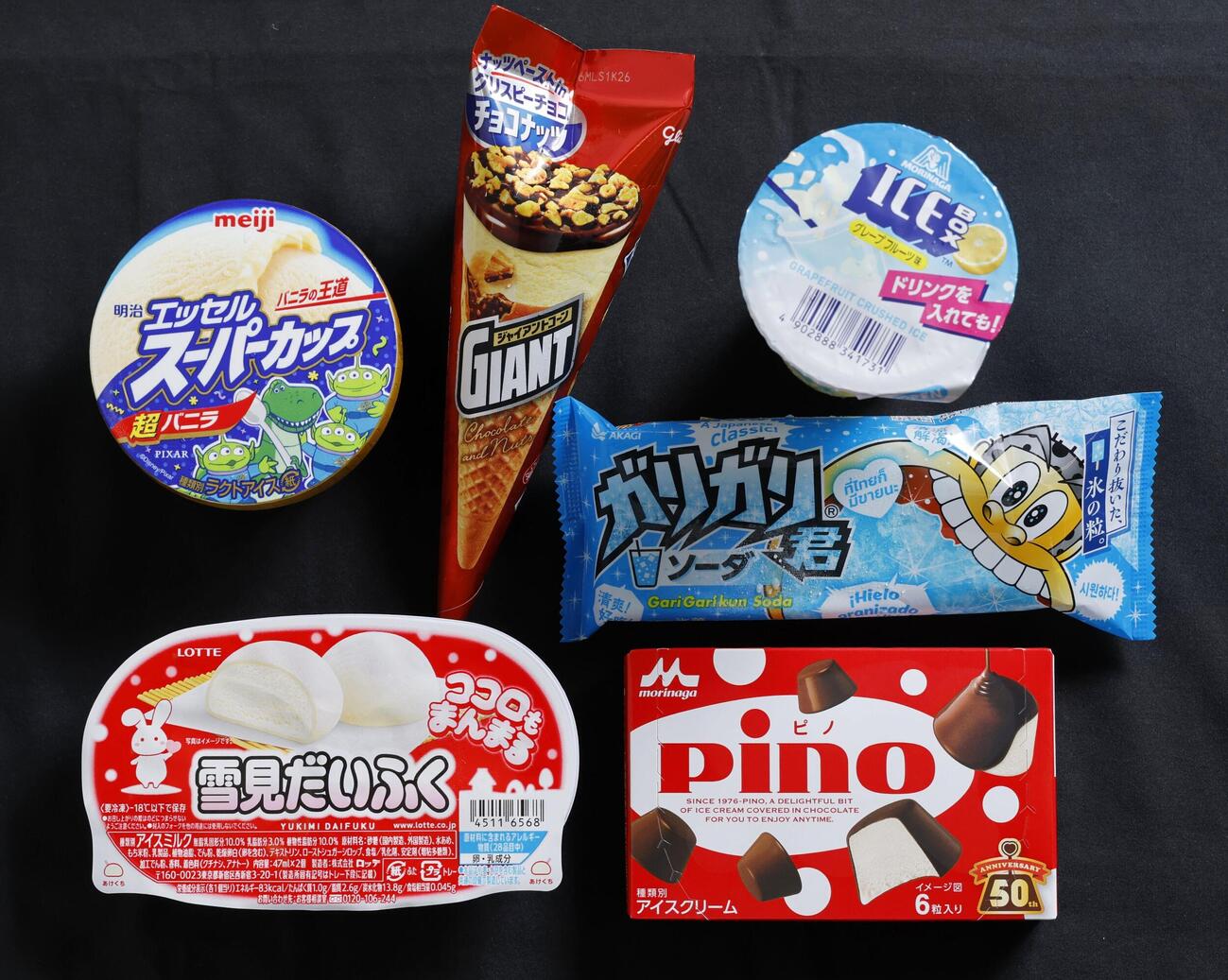 アイス大手6社の代表商品（共同）