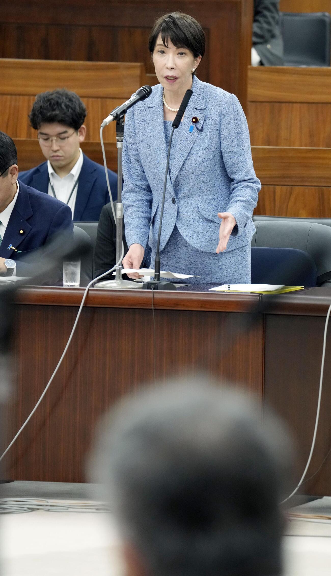 参院災害対策・震災復興特別委員会で答弁する高市首相＝26日午後（共同）