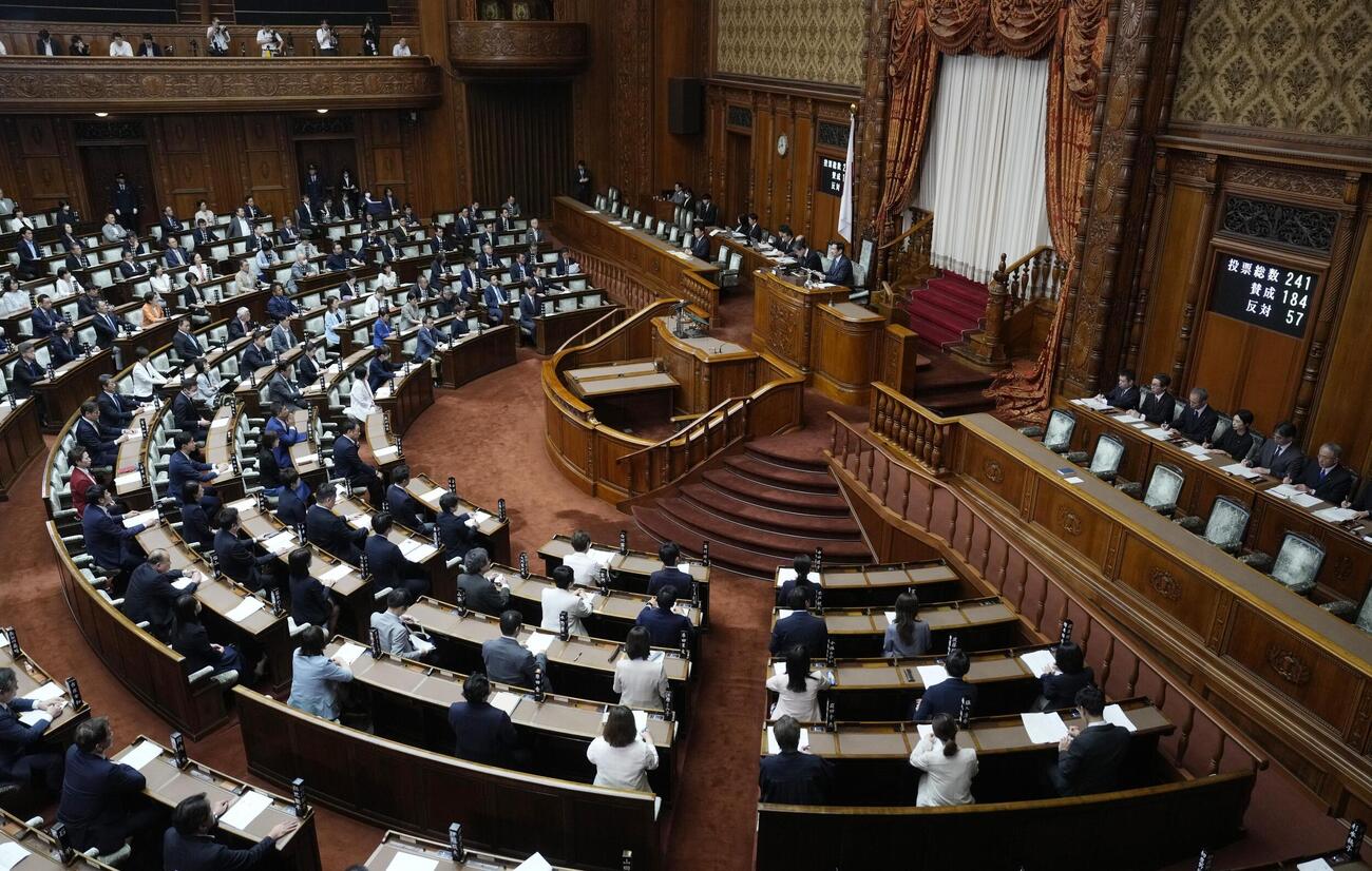 改正皇室典範を可決、成立した参院本会議＝17日（共同）