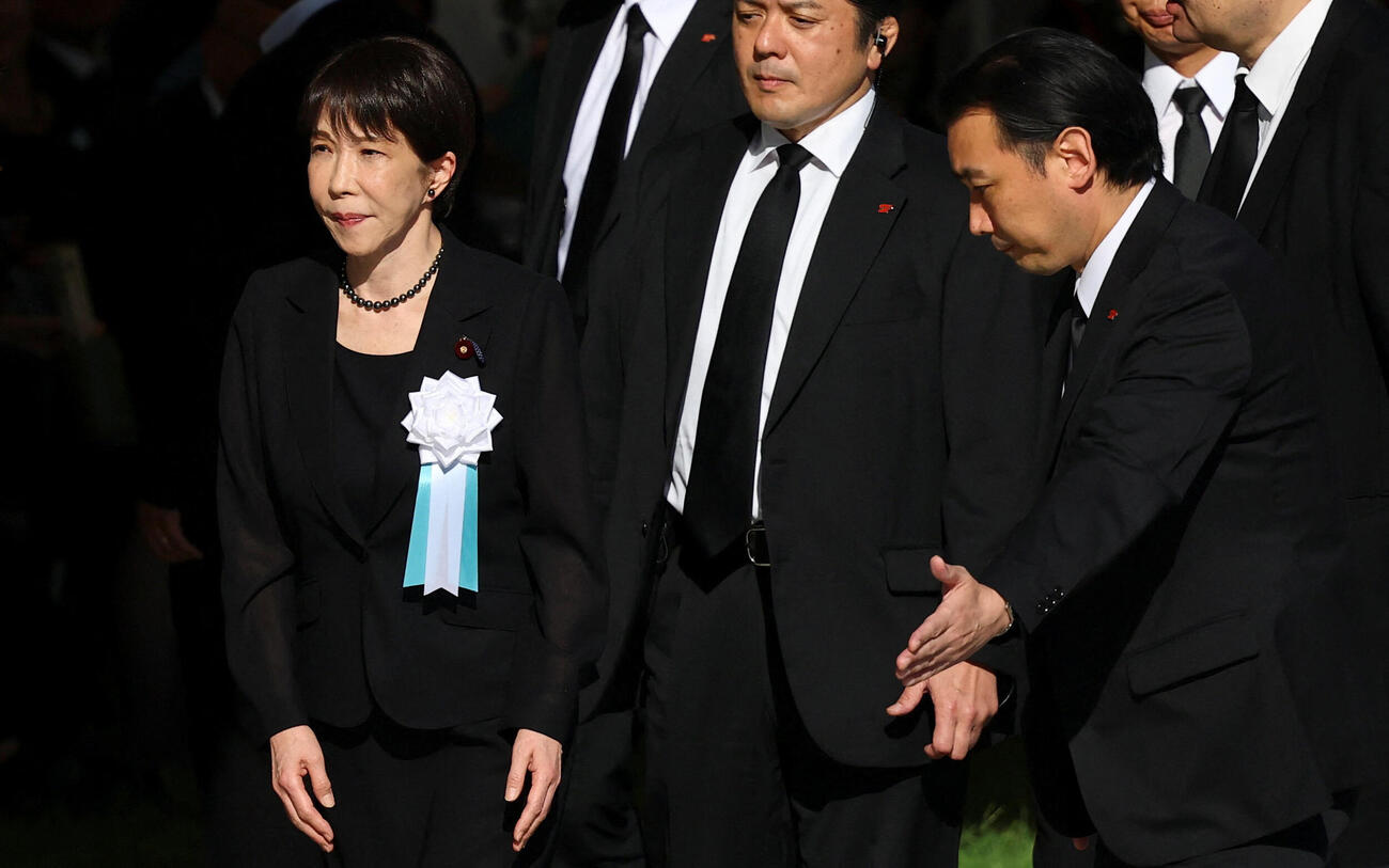 広島の平和祈念式典に到着した高市早苗首相（ロイター）