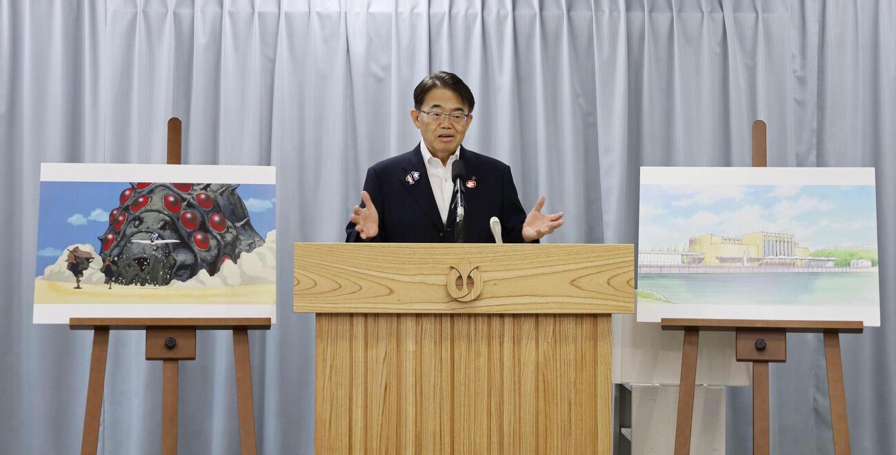 ジブリパークに映画「風の谷のナウシカ」の施設を整備する考えを示した愛知県の大村秀章知事（共同）