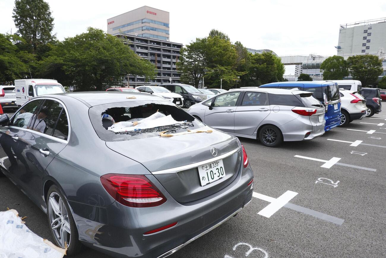 千葉市内に設けられた撤去車両の仮置き場（共同）