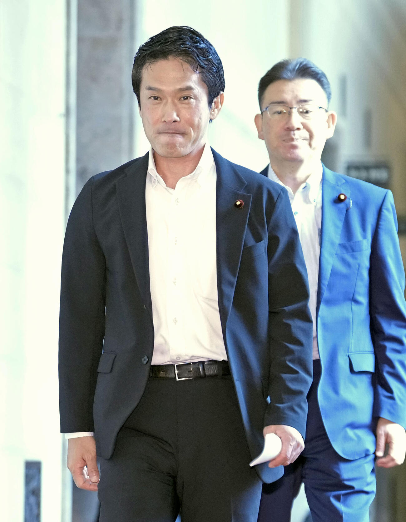 中道改革連合の執行役員会に向かう小川代表（共同）