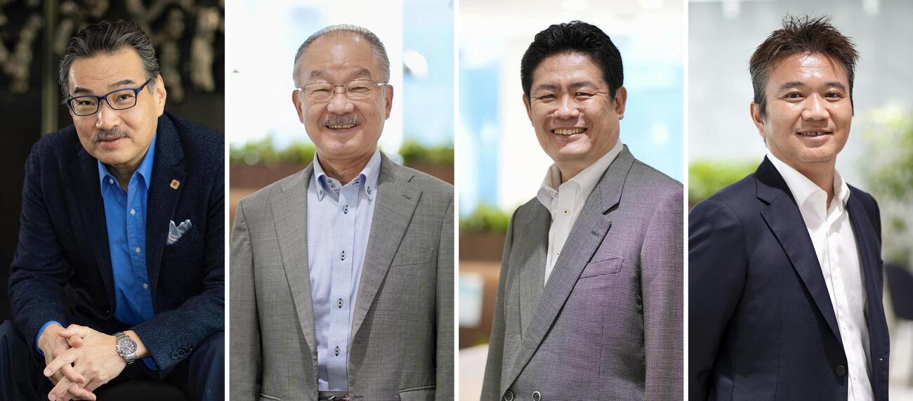 ラスカー賞の受賞が決まった（左から）筑波大の柳沢正史教授、中外製薬の服部有宏元参与、北沢剛久参与、井川智之研究本部長（ともに米ラスカー財団提供）