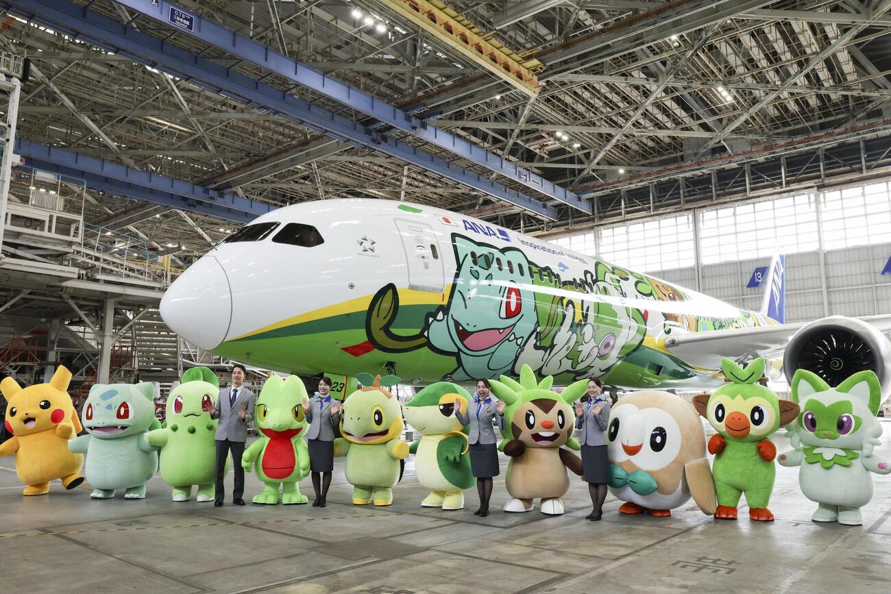 お披露目された全日空のポケモン特別機（共同）