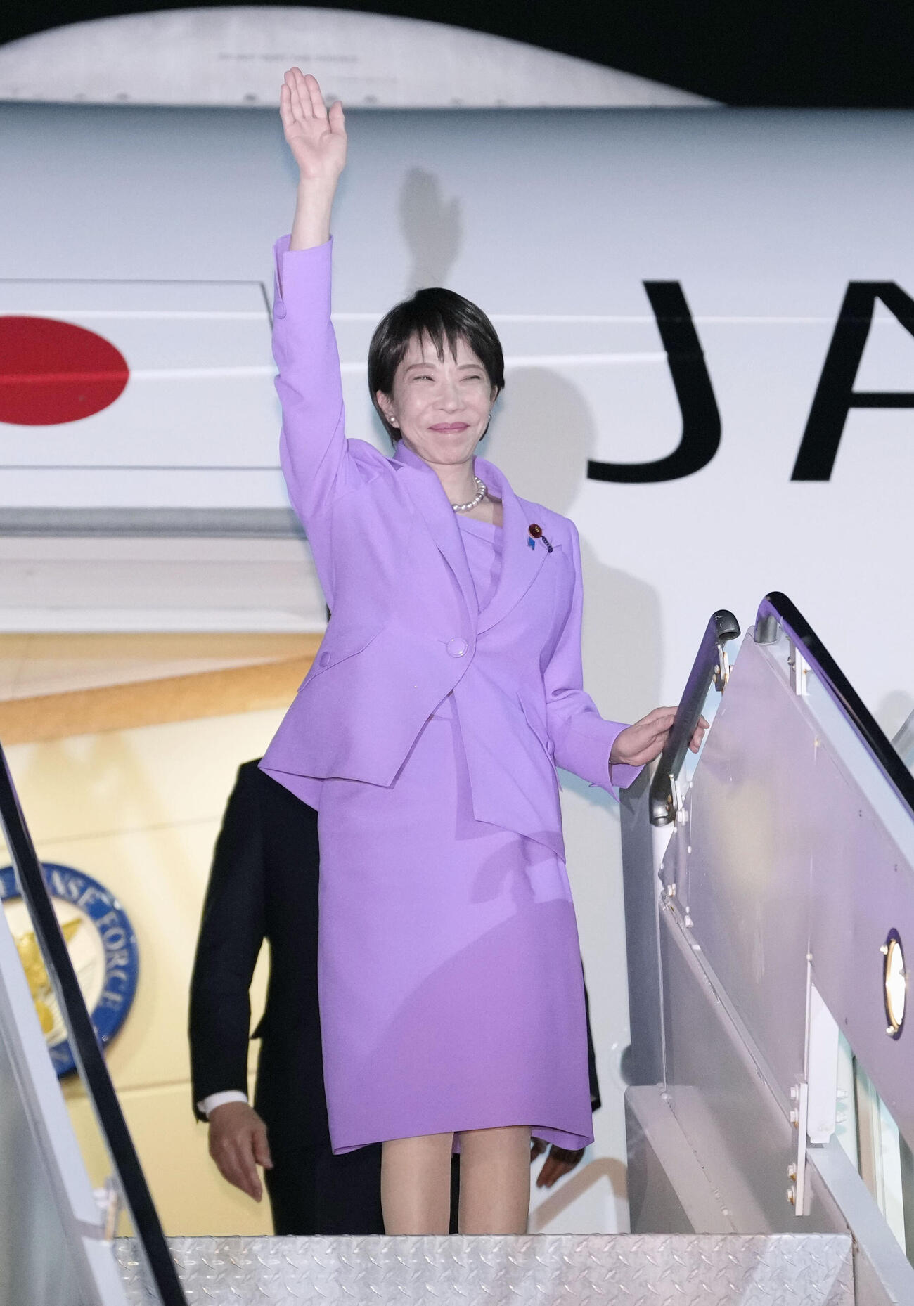 国連総会に出席するため、米ニューヨークに到着した高市首相（共同）