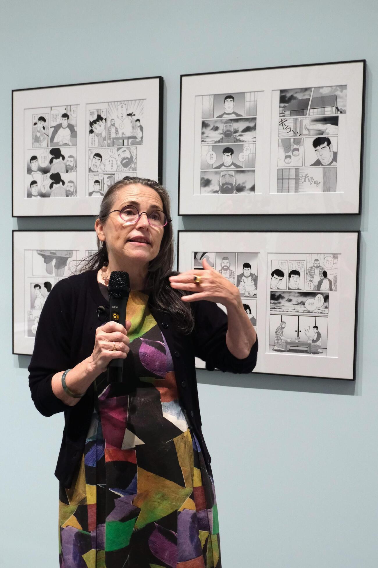 「アート・オブ・マンガ」展でキュレーターを務めたニコル・ルーマニエールさん＝9月30日、米ニューヨークのブルックリン美術館（共同）