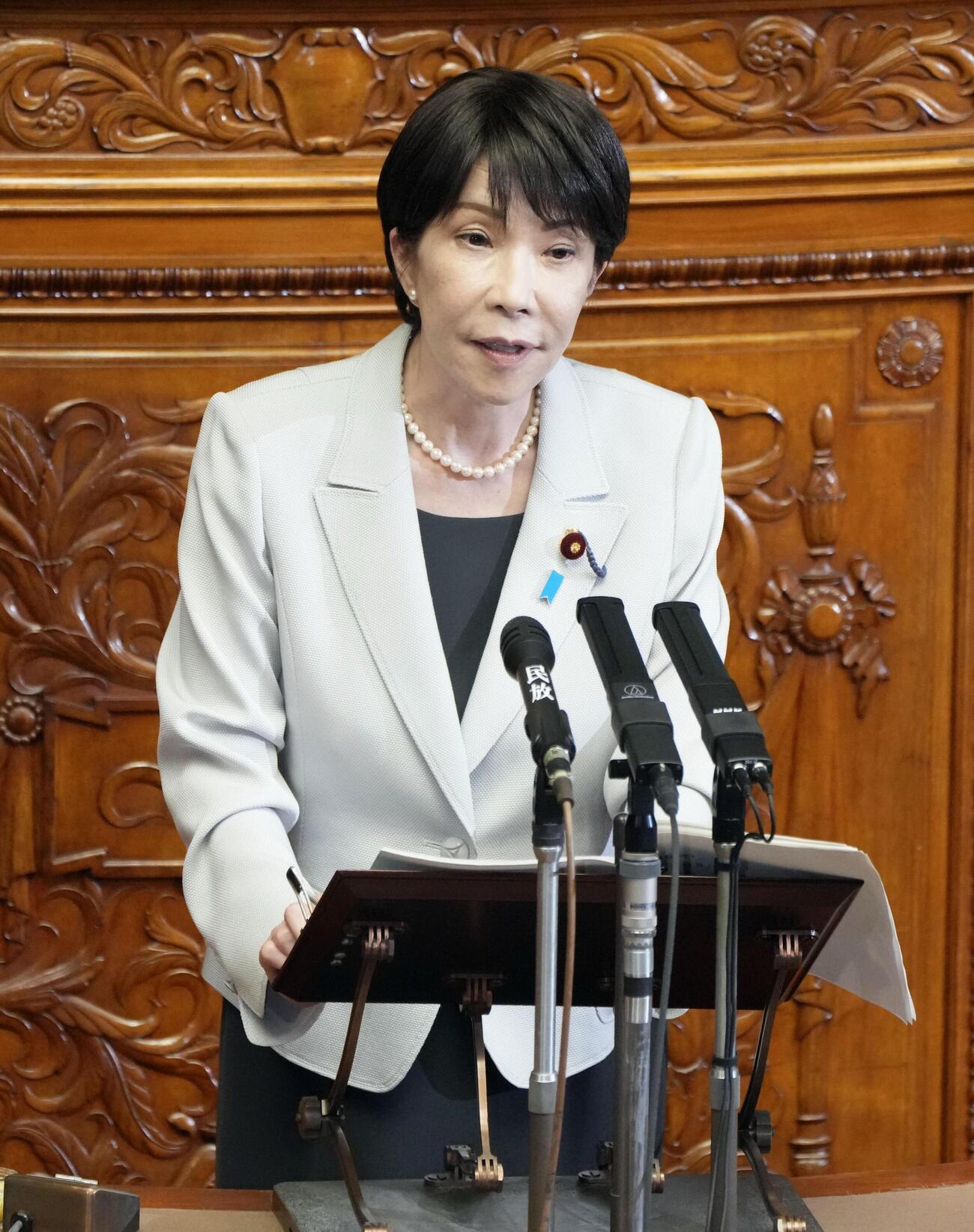 参院本会議で代表質問に答弁する高市首相＝9日午前（共同）