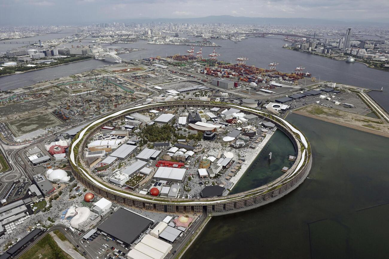 大阪・関西万博会場＝2025年9月、大阪市此花区の夢洲(共同)