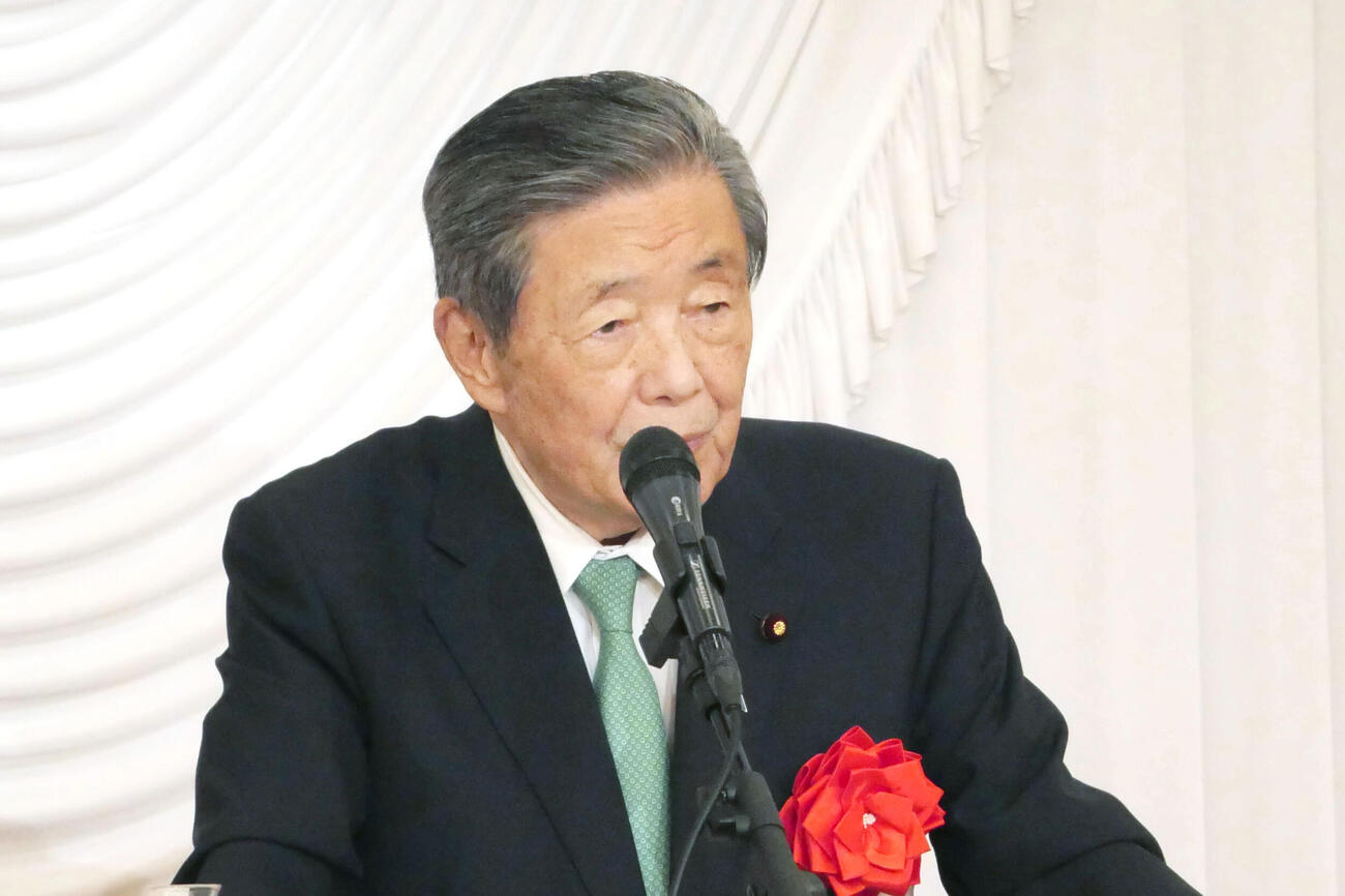 講演する自民党の森山前幹事長（共同）