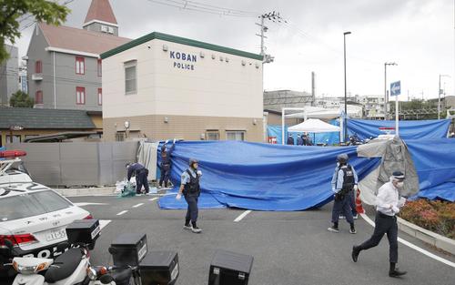 警察官が刺される事件があった大阪府吹田市の千里山交番（共同）