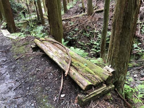 飯森裕次郎容疑者が寝ていた箕面市の山中のベンチ（撮影・松浦隆司）
